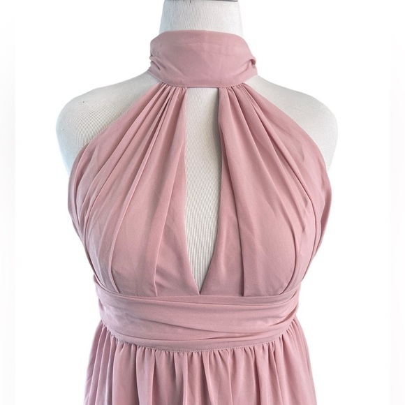 Shein Pink Formal Halter Backless Open Front Dress Prom Evening Large 8 10 - Picture 3 of 6
